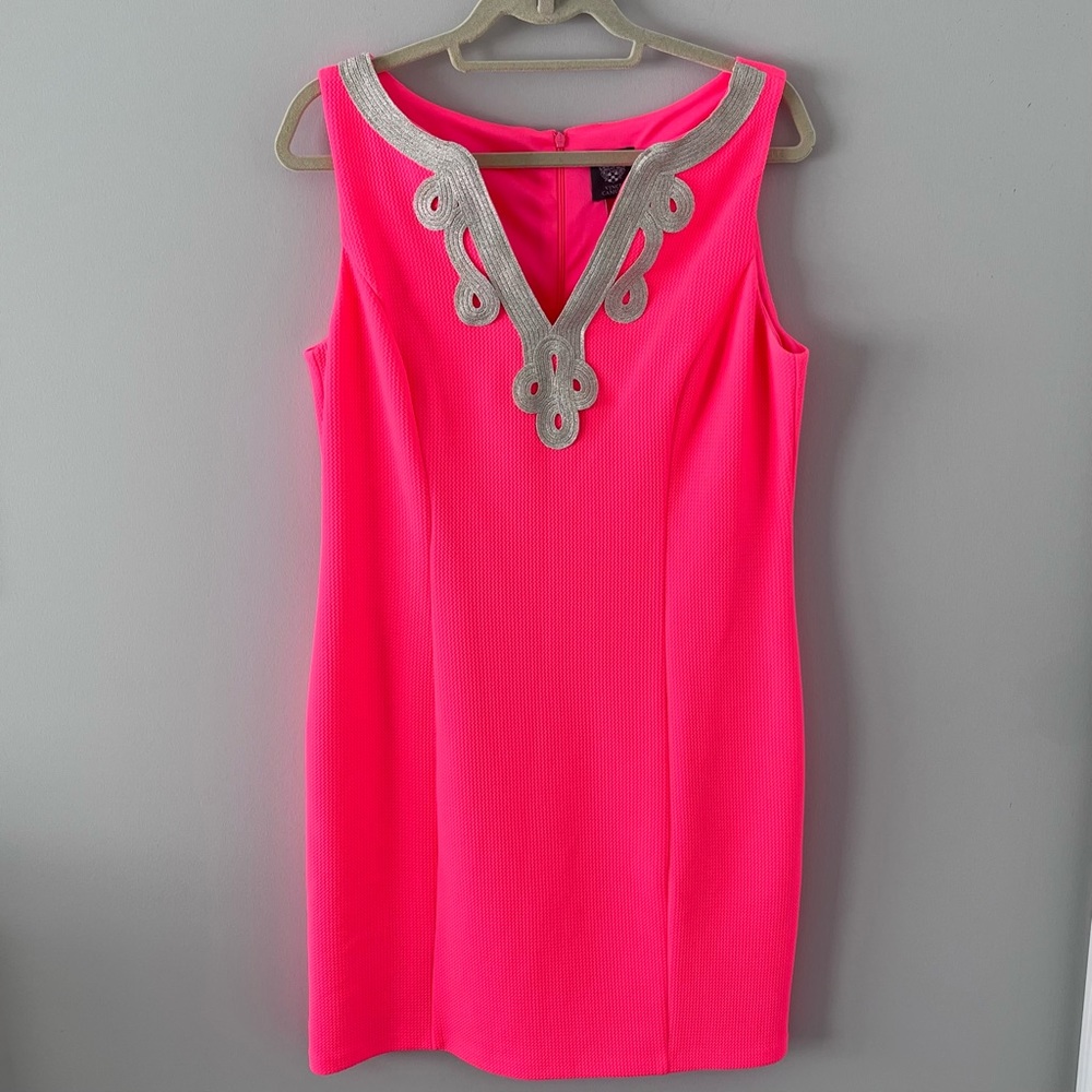 EUC Vince Camuto Hot Pink Sheath Dress